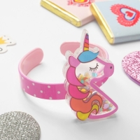 Браслет-каркас детский &laquo;Выбражулька&raquo; единорог с сердечками, d=4,5 см, цветной