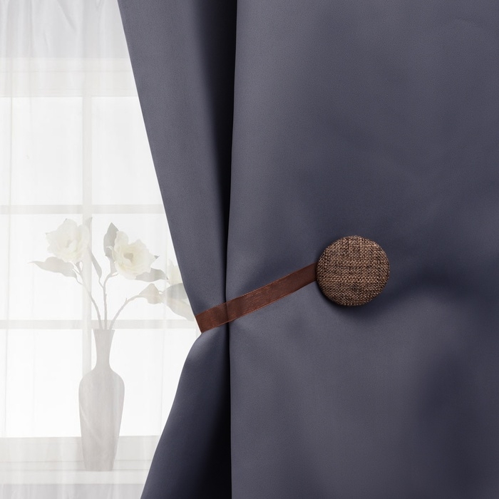 Подхват для штор &laquo;Круг&raquo;, d = 5 см, цвет коричневый
