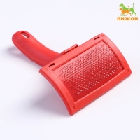 Пуходерка с каплями, эргономичная ручка, 10 х 15 см, красная Пуходерка с каплями, эргономичная ручка, 10 х 15 см, красная