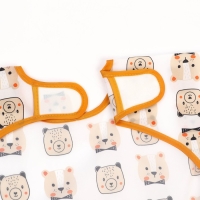 Нагрудник с рукавами и карманом &laquo;Мишка&raquo;, рубашка, 0-2  года (рукав 34см, грудь 43*36см)