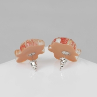 Серьги пластик &laquo;Мишутка&raquo;, цветные в серебре