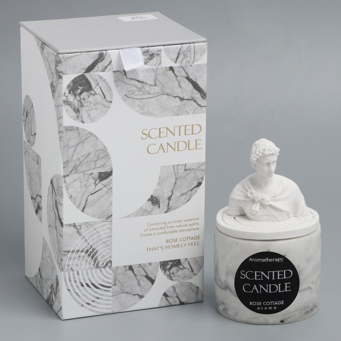 Свеча в бетоне ароматическая "Лилия", соевый воск