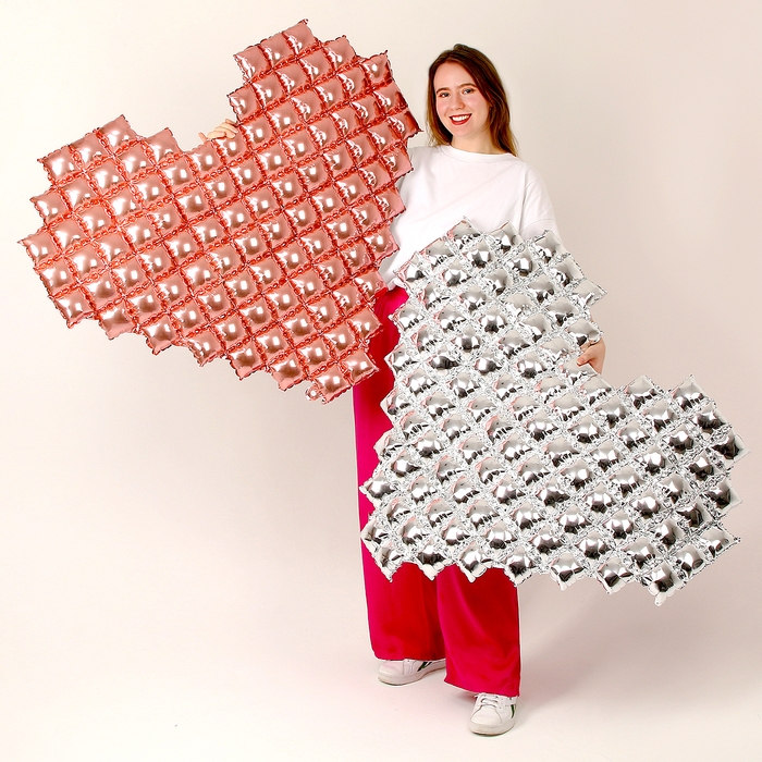 Набор шаров &laquo;Сердца. Пиксель&raquo;, фольга, 4 шт.