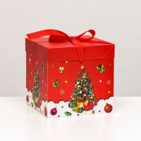 Новый год. Коробка Самосборная &laquo;Ёлка&raquo; 15 х 15 х 15 см