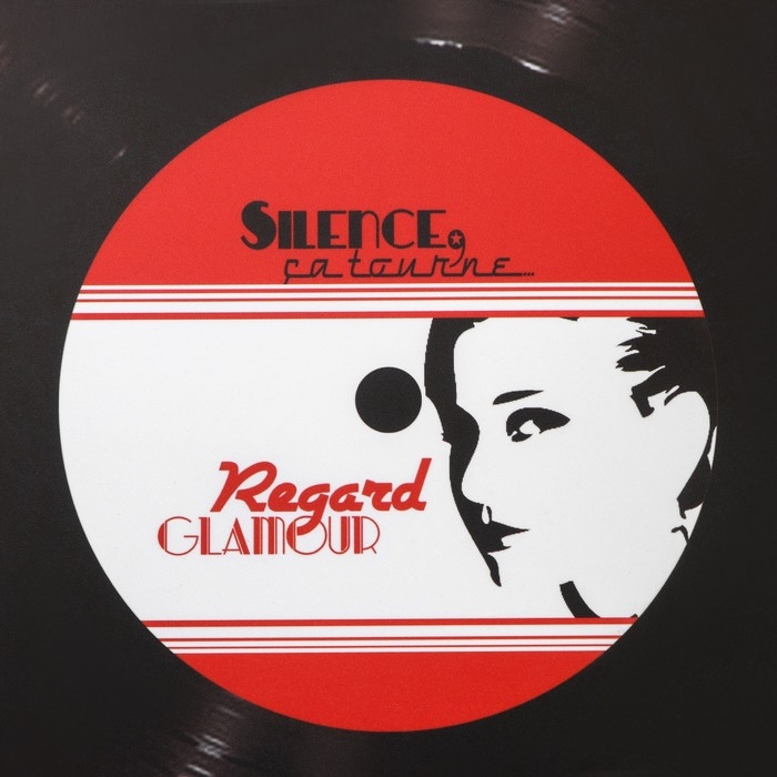 Салфетка сервировочная на стол Доляна &laquo;Виниловая пластинка&raquo;, d=38 см, цвет чёрный