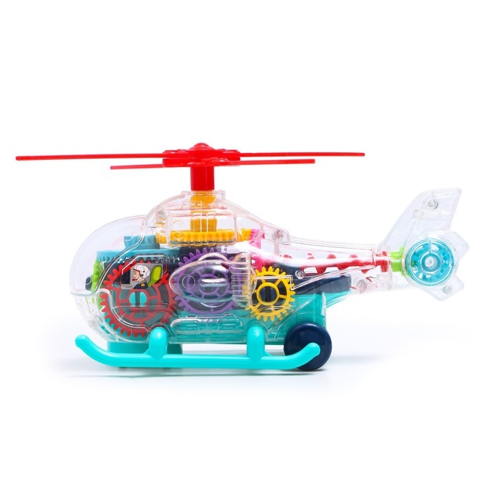 Вертолет &laquo;Шестерёнки&raquo;, свет и звук, работает от батареек