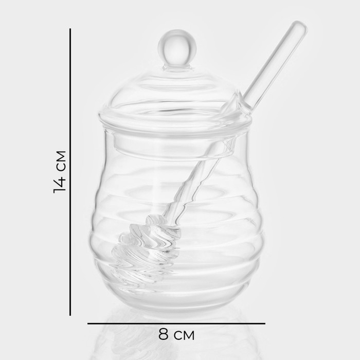 Баночка стеклянная для мёда и варенья Magistro &laquo;Винни&raquo;, 300 мл, 8&times;14 см