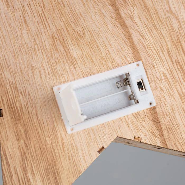 Светодиодная фигура &laquo;Звезда со снеговиком&raquo; 30 &times; 30 &times; 5 см, дерево, батарейки АААх2 (не в комплекте), свечение тёплое белое