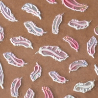 Наклейки для ногтей &laquo;Пёрышки&raquo;, объёмные, разноцветные/голографический