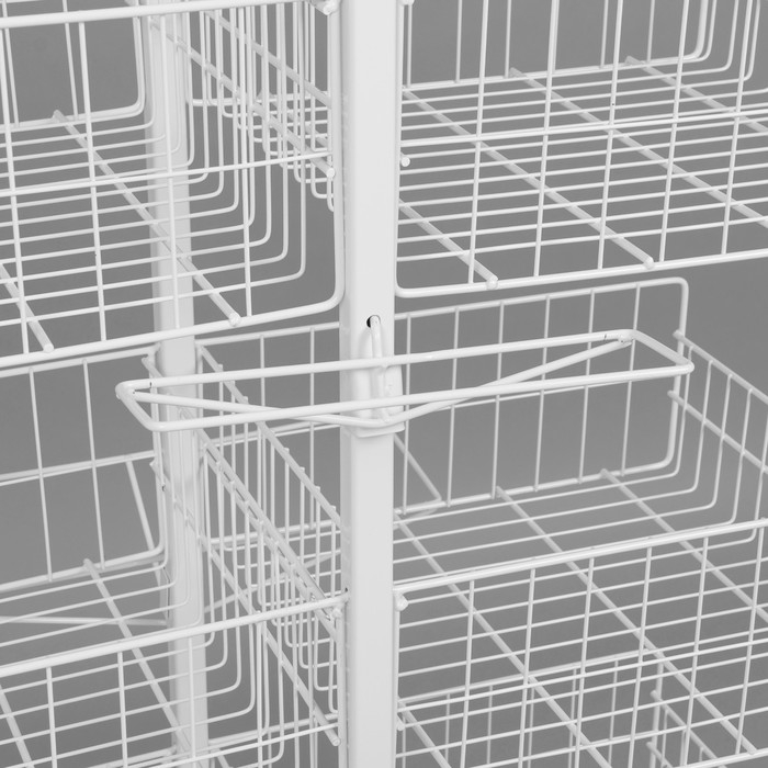 Стойка универсальная &laquo;Для зонтов&raquo; 10 корзин, металл, 82,5&times;40&times;160 см, белый