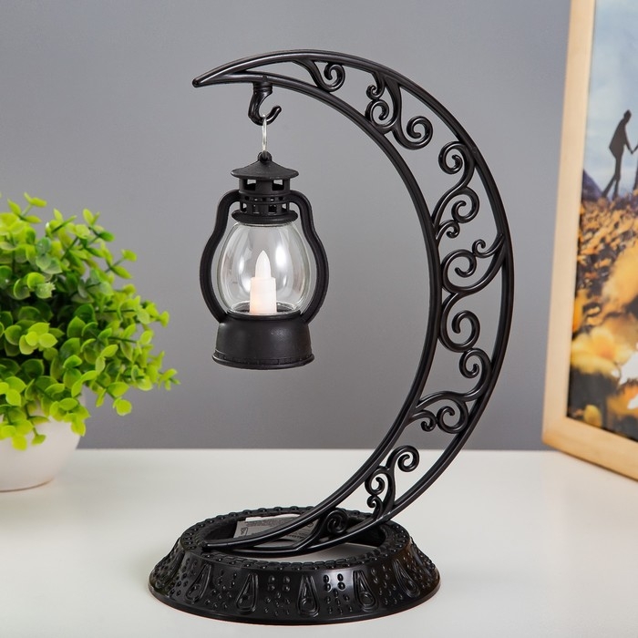 Ночник Ночник "Ночной фонарь" LED от батареек 3хAG10 черный 12х19х25 см