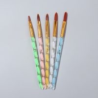 Набор кистей для наращивания и дизайна ногтей &laquo;Лепесток&raquo;, 5 шт, 17 см, №4/6/8/10/12, разноцветный