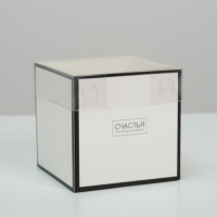 Коробка подарочная для цветов с PVC крышкой, упаковка, «Счастья в каждом мгновении», 12 х 12 х 12 см Коробка подарочная для цветов с PVC крышкой, упаковка, «Счастья в каждом мгновении», 12 х 12 х 12 см