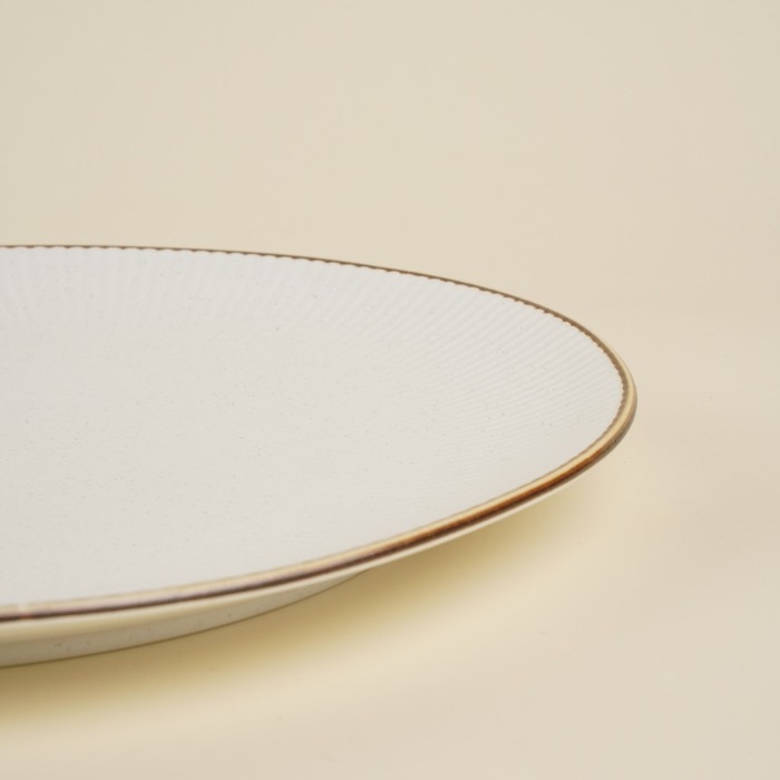 Тарелка обеденная фарфоровая SL Home &laquo;Волна в камне&raquo;, d=25,5 см, цвет белый