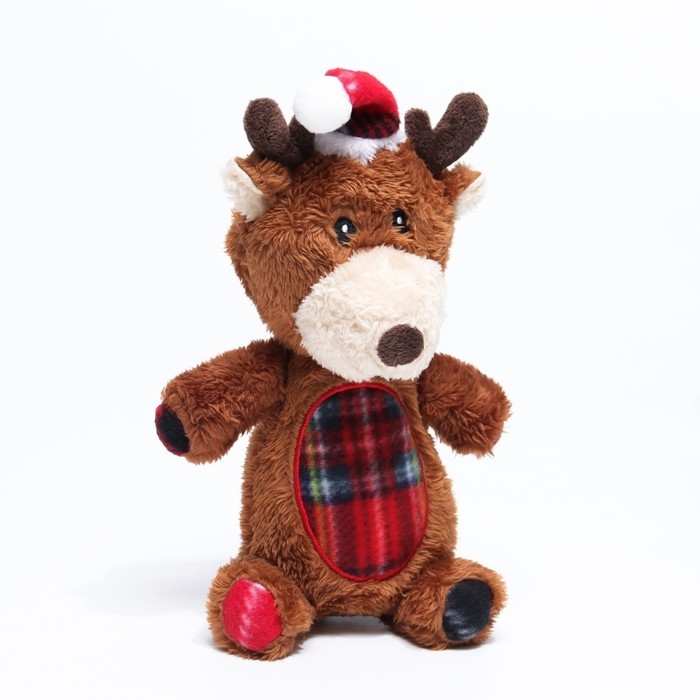 Игрушка мягкая для собак Игрушка мягкая для собак "Олень" с пищалкой, 31 х 17 см