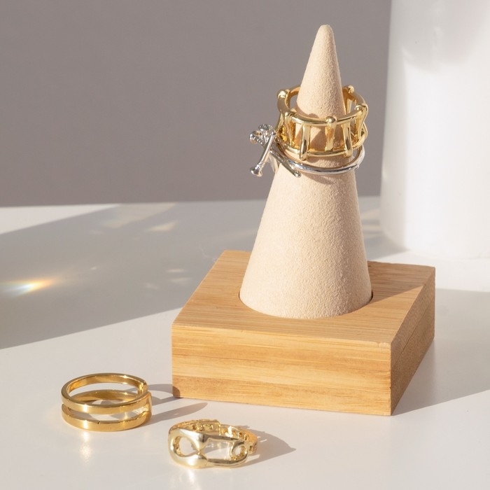 Подставка под кольцо 5&times;5&times;8 см, конус, цвет бежевый