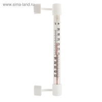 Термометр, градусник уличный, на окно, на липучке, от -50&deg;С до +50&deg;С, 21 х 6.5 см