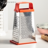 Тёрка Доляна &laquo;Универсал&raquo;, 4 грани, с крышкой-дозатором и пластиковой ручкой, 11&times;9&times;21 см, цвет МИКС