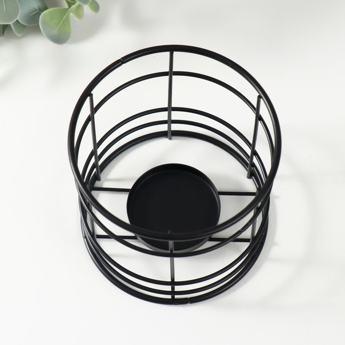 Подсвечник металл на 1 свечу 5 см "Далила" черный 10,5х10,5х11 см