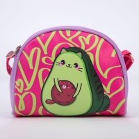 Сумка детская "Авокадо", искусственная кожа, с брелком, 18х15х2 см