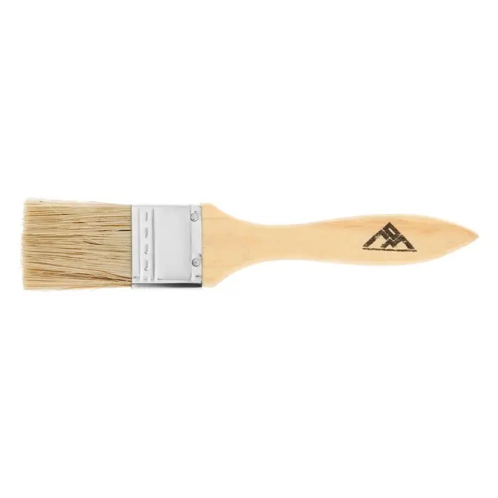 Кисть плоская ЛОМ, натуральная щетина, деревянная рукоятка, 1.5", 38 мм