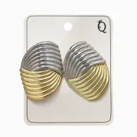 Серьги металл "Тренд" плетение, цвет золото с серебром