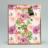 Пакет подарочный, упаковка, &laquo;Нежные цветы&raquo;, 30.5 х 25.4 х 12.7 см