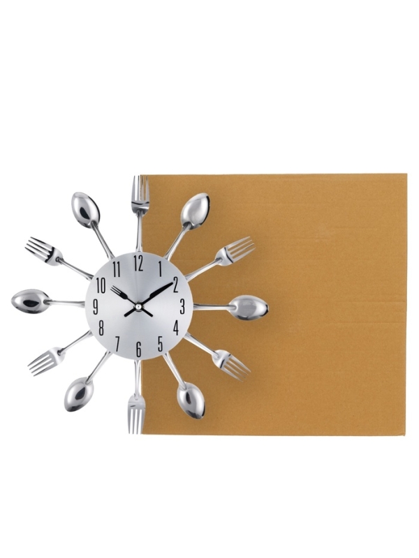 Часы настенные, серия: Кухня, "Столовые приборы", дискретный ход, d-31 см, циферблат 13.5 см