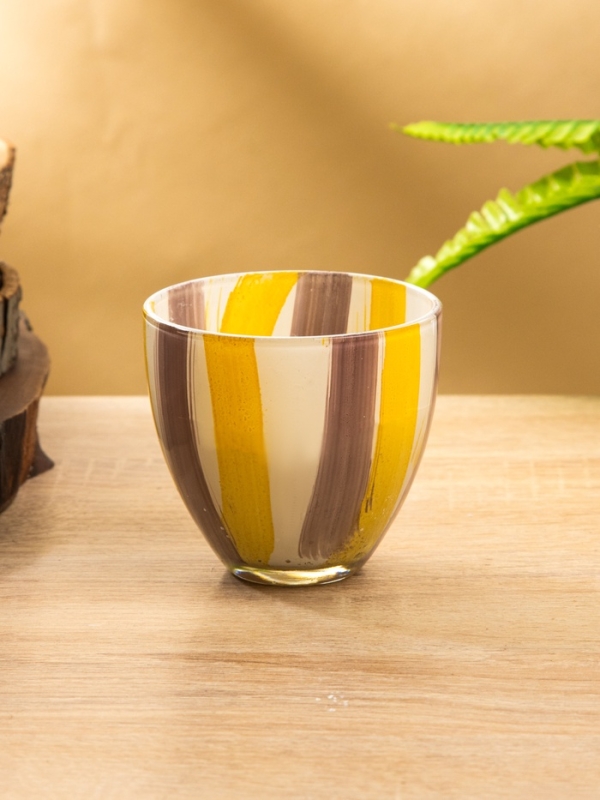 Свеча ароматическая в стеклянном подсвечнике 85 гр, капучино+ваниль