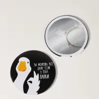 Зеркало карманное &laquo;Гусь&raquo;, d=7 см, чёрное