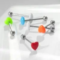 Пирсинг в язык &laquo;Сердце&raquo; минимал, L=1.9 см, МИКС в серебре