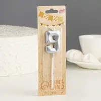 Свеча в торт на шпажке &laquo;Алмаз&raquo;, цифра 9, серебряная, 5&times;2.6 см