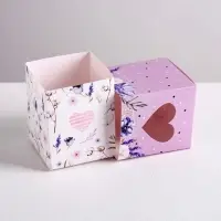 Коробка бонбоньерка, упаковка подарочная, &laquo;С любовью и нежностью&raquo;, 6 х 7 х 6 см