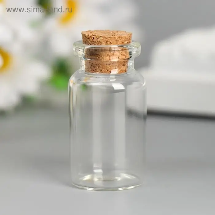 Декор для творчества стекло &laquo;Бутылочка с пробкой&raquo; 4&times;2&times;2 см