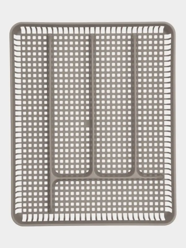 Лоток под столовые приборы 5 отделений, 29,5х24х4 см, цвет серый