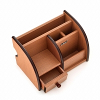 Органайзер 5 секций, 1 выдвижной ящик, серия Ясень шимо темный с кантом темным, 14*21см