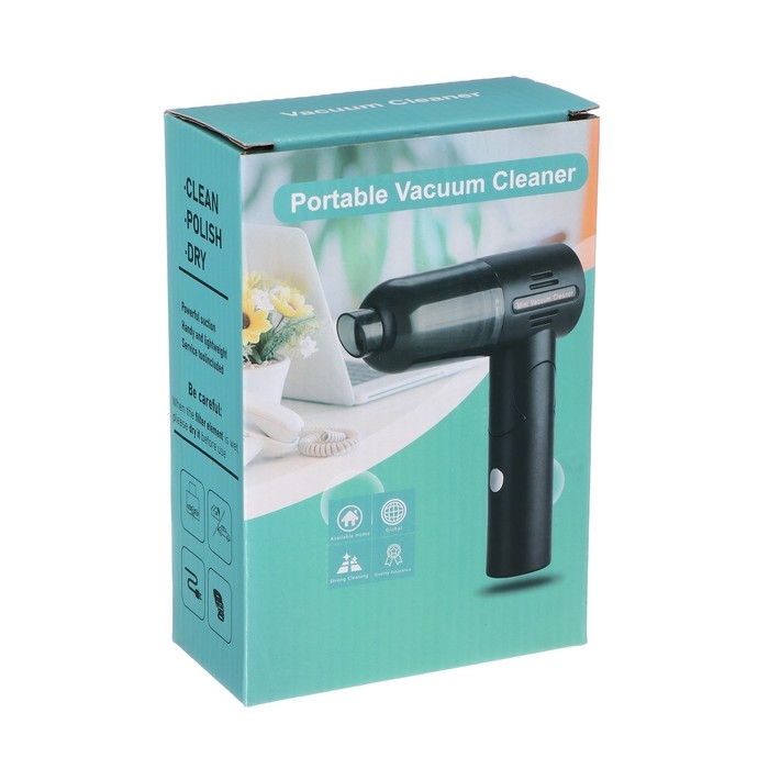 Пылесос автомобильный с воздуходувкой, мини, беспроводной, 2 насадки, 50 Вт, 12 В