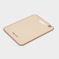 Доска разделочная с точильным камнем Доляна, 29,7&times;22,3&times;0,8 см, пластик, бежевая