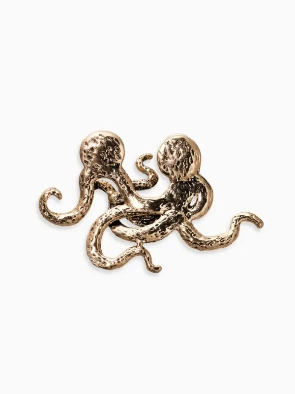 Брошь для кармана "Осьминог", цвет чернёное золото