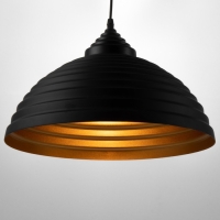 Светильник BayerLux "Купол" 1x40Вт E27 черно-золотой 40х40х22-122 см