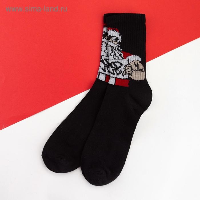 Носки новогодние мужские KAFTAN Носки новогодние мужские KAFTAN "Bad Santa" размер 41-44 (27-29 см), цвет чёрный