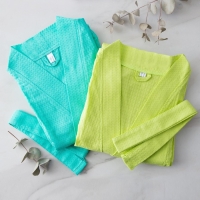 Халат вафельный женский удлинённый Экономь и Я размер 42-44, цвет салатовый, 100% хлопок, 200г/м2 Халат вафельный женский удлинённый Экономь и Я размер 42-44, цвет салатовый, 100% хлопок, 200г/м2