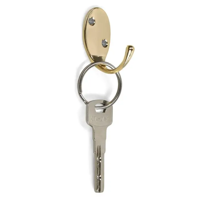 Крючок мебельный ТУНДРА TKO004, однорожковый, золото, 10 шт.