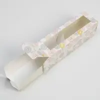 Коробка для макарун, кондитерская упаковка &laquo;Цветочки&raquo;, 5.5 х 18 х 5.5 см