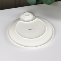 Блюдо фарфоровое круглое с соусником Доляна &laquo;Зелёный сад&raquo;, 22,5&times;20&times;2 см, цвет белый