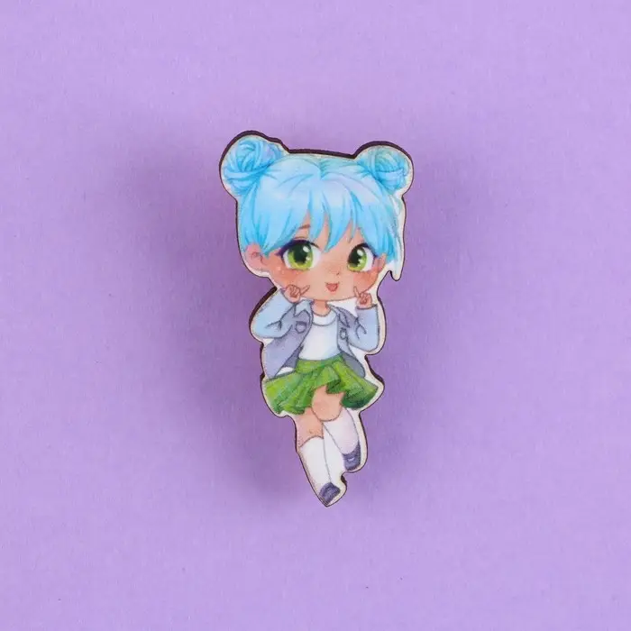 Значок деревянный &laquo;Милашка&raquo;, аниме, 2 х 3,7 см