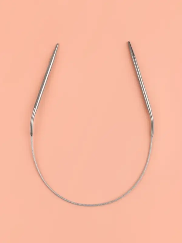 Спицы круговые, для вязания, с металлическим тросом, d=4 мм, 10/40 см