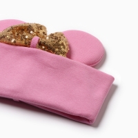 Шапка детская "Мышка", цвет розовый, размер 50-54 Шапка детская "Мышка", цвет розовый, размер 50-54