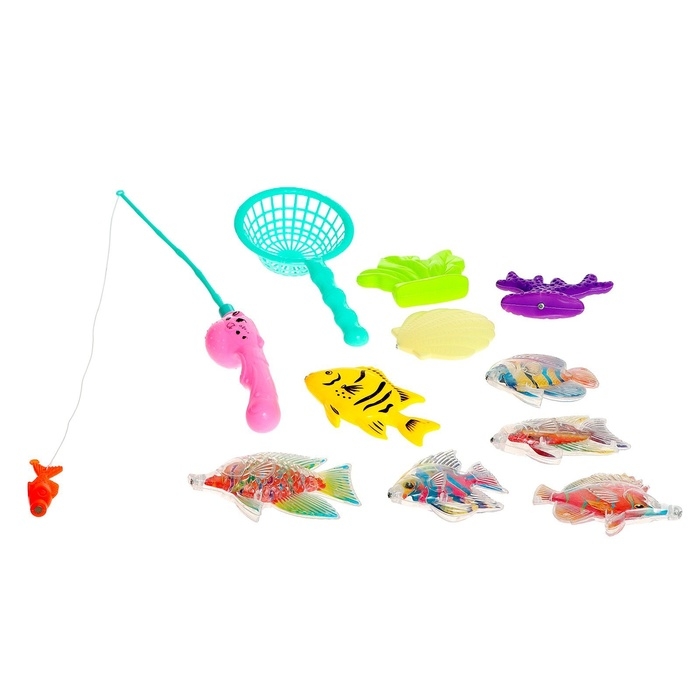 Рыбалка &laquo;Красивые рыбки&raquo; 9 рыбок, удочка, сачок