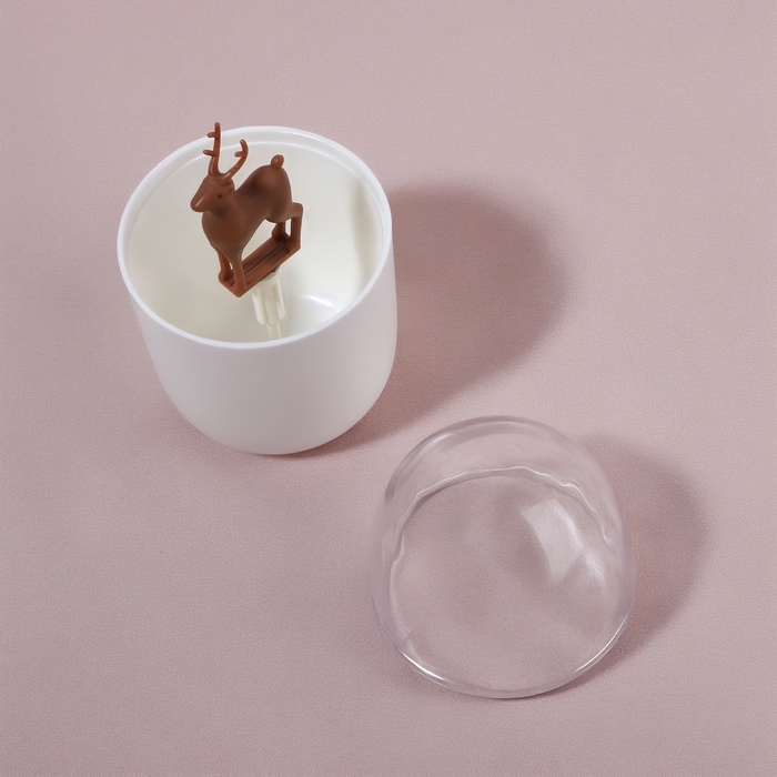 Органайзер для ватных палочек «ОЛЕНЬ», с крышкой, d = 7 × 11 см, цвет белый/прозрачный Органайзер для ватных палочек «ОЛЕНЬ», с крышкой, d = 7 × 11 см, цвет белый/прозрачный